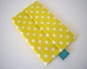 Tissue Case/White Dot On Citron x Green Tag