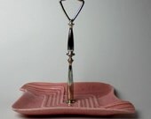 Vintage Pink Handled Serving Dish - California Pottery