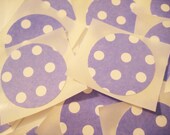Polka dot stickers, purple and white, 12 count