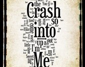 Crash into Me Lyrics - Dave Matthews Band - Word Cloud Word Art Print 8x10- Gift Idea