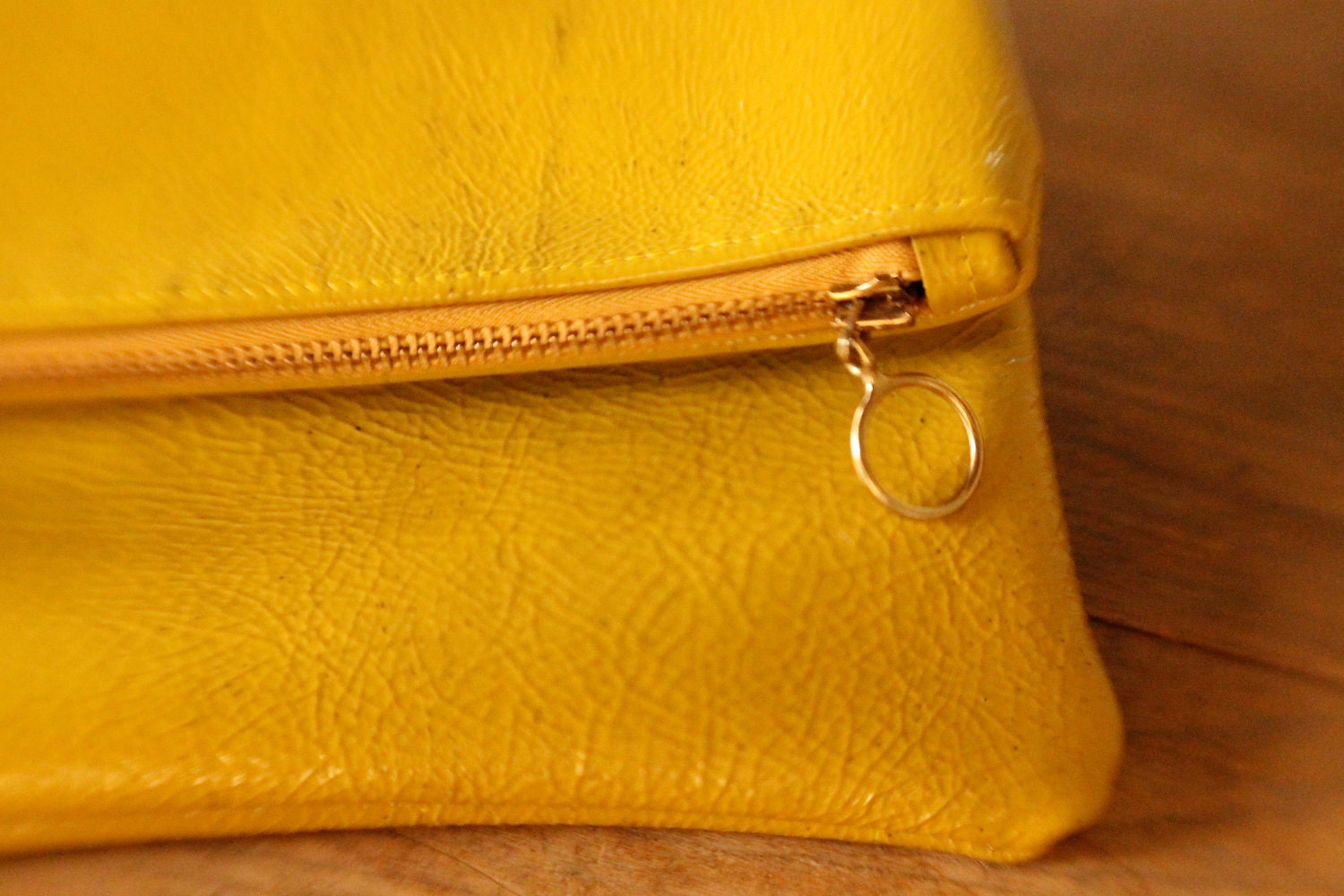 Mustard Patent Leather Spec Clutch