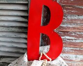 Letter B Initial B Vintage Metal Sign by avintageobsession on etsy