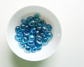 10 Glass Gems Sky Blue Iridescent