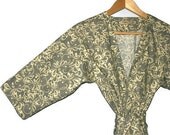 Womens Kimono Robe. Bathrobe. Robe. Maternity Robe. Bridesmaid Gift Robe. Rhythmic Grey.  Knee Length.