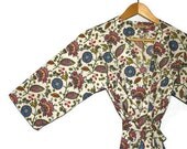 Womens Kimono Robe. Bathrobe. Robe. Maternity Robe. Bridesmaid Gift Robe. Kitchen Bouquet.  Knee Length.