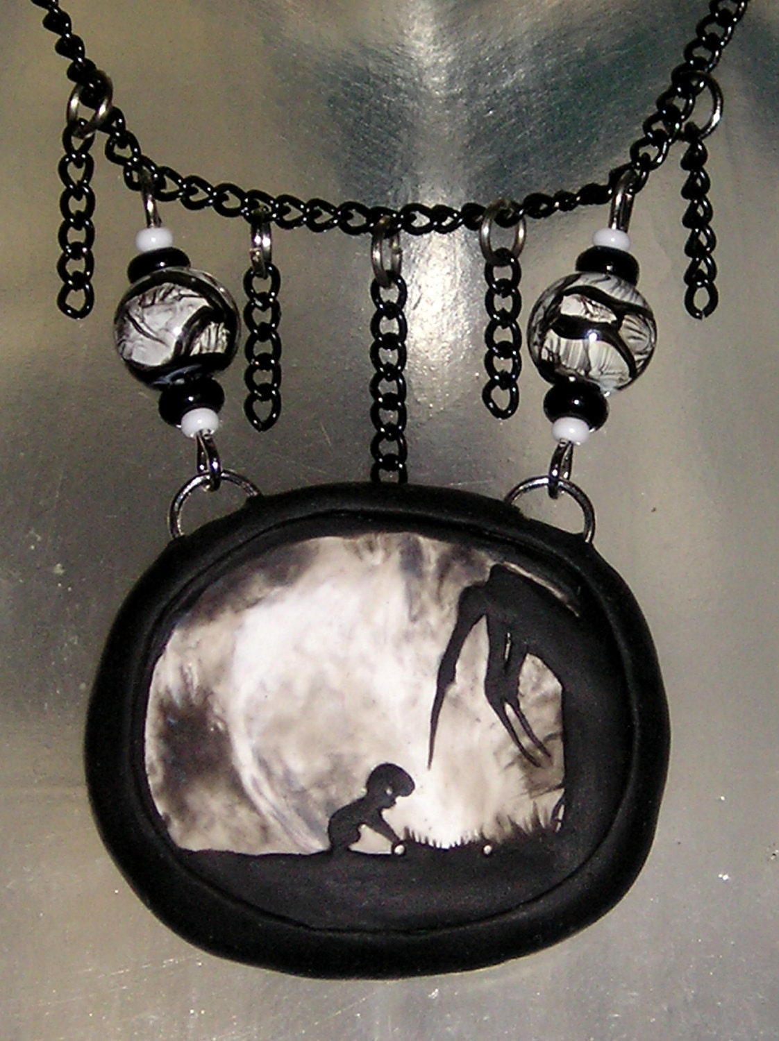LIMBO pendant of Spider and Boy - Video Game FanArt necklace