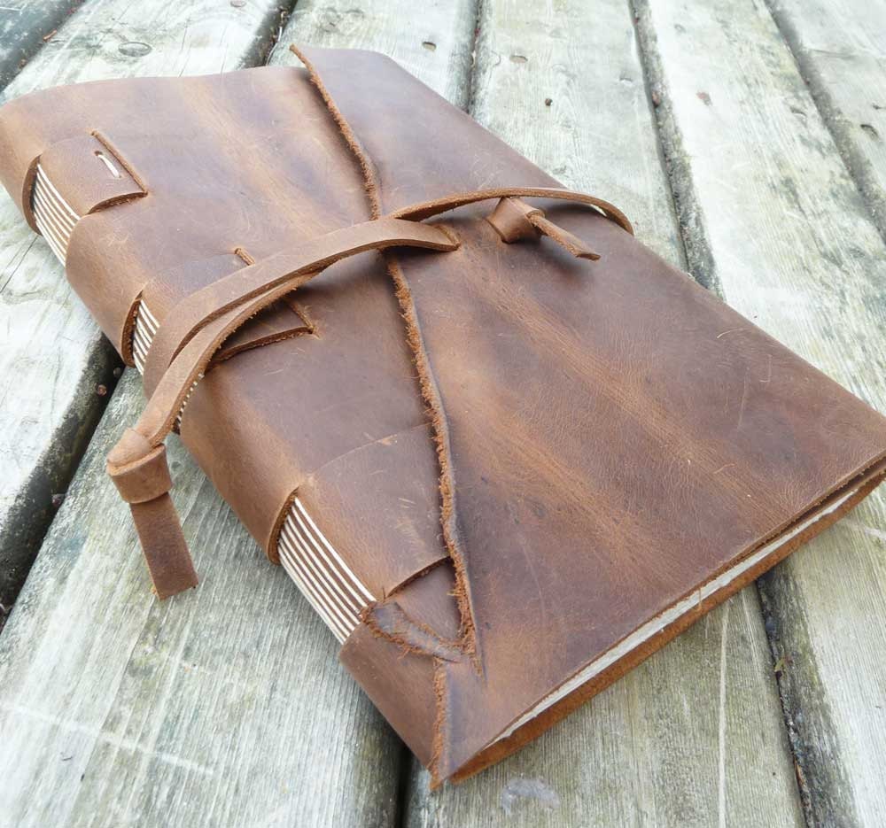 Leather Sketchbook with watercolour paper