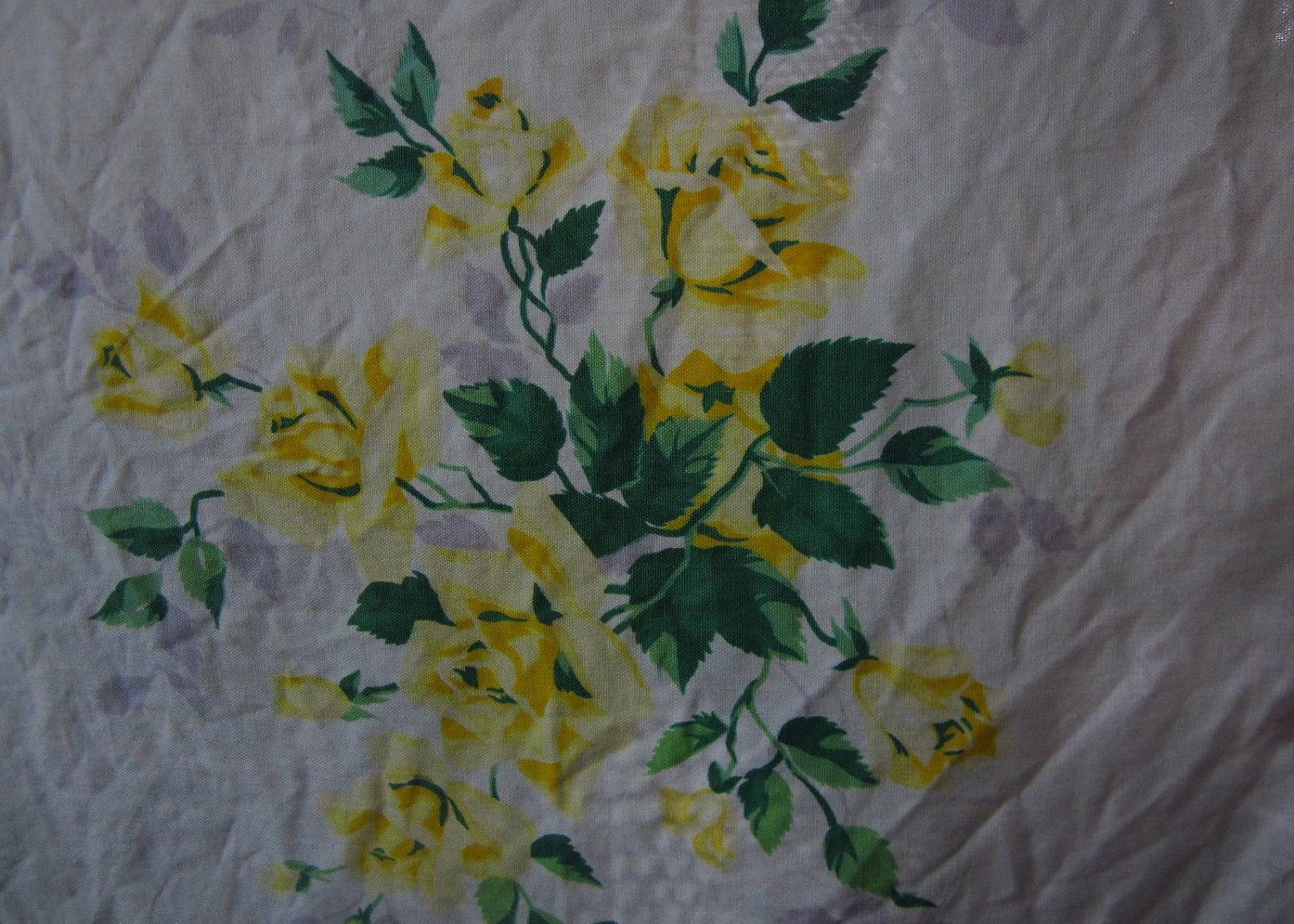 Vintage Yellow Rose Wilendur Tablecloth