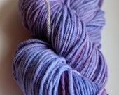 Hand dyed Yarn, Pure Fine Merino, 3.5oz, Pale Blue Lilac Purple Handyed Yarn, DK Weight Yarn, 270 Yards, Free Shipping