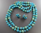 Vendome Turquoise and Sea Foam Green Necklace Earring Set