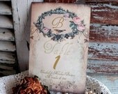 Vintage Romantic  Wedding Table Number Cards Handmade by avintageobsession on etsy