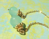 ON SALE Aqua Chalcedony Earrings by Amanda Lynne LUXE