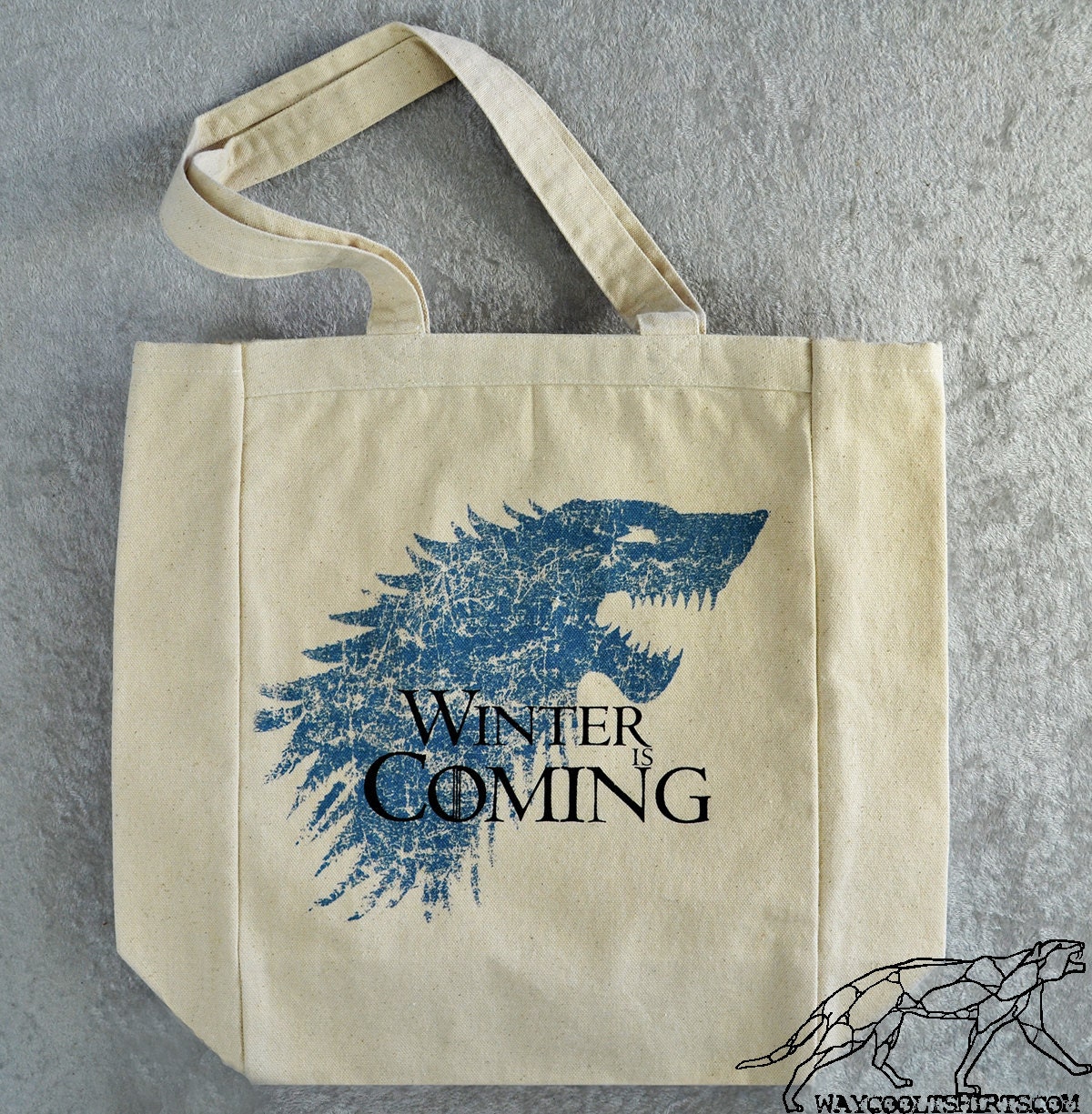 GAME OF THRONES Tote Bag - Winter Is Coming - for Laptops Tablets Books Overnight Groceries etc - Heavy Canvas with Gussets