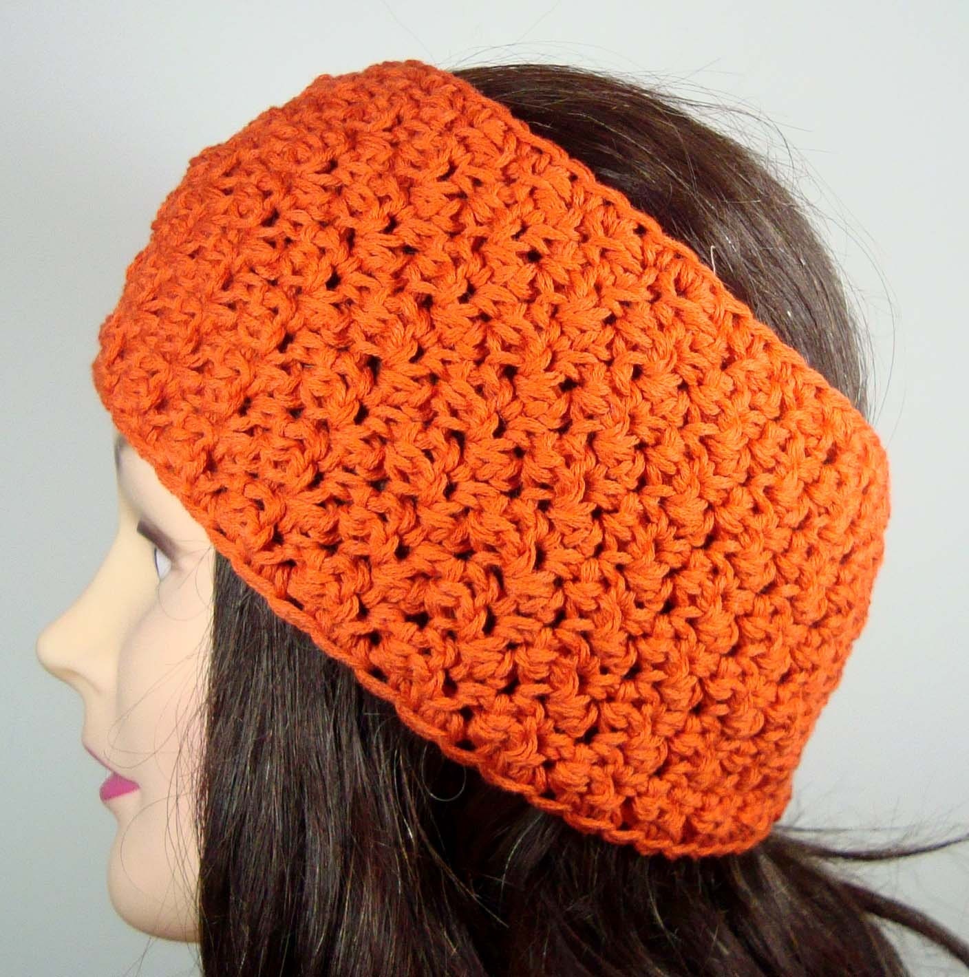 Orange Wide Headband, Head Band, Ear warmer, Neck warmer