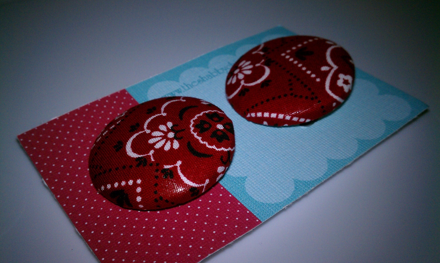 Red Bandana Pattern Ponytail Holders Set (2 holders)