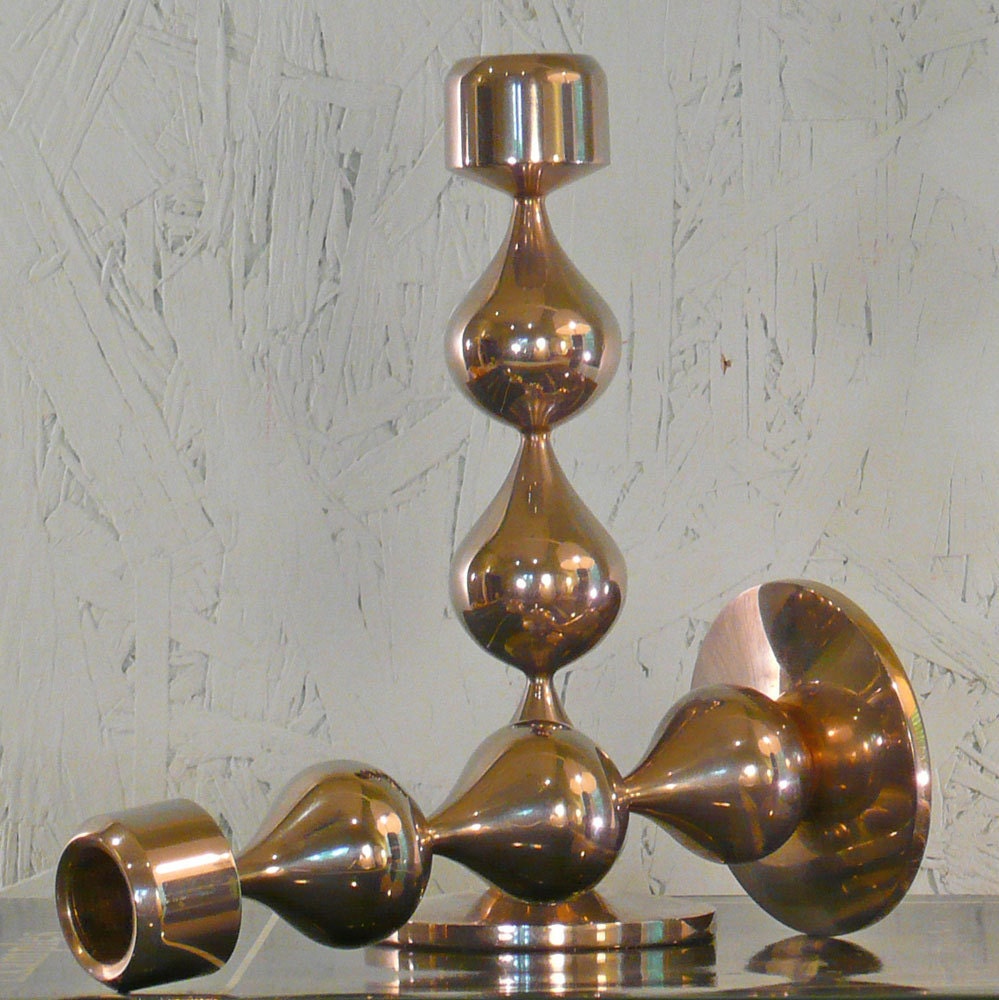 Danish Mod Candle Holder Pair by Design Asmussen