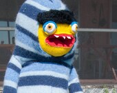 Blue striped sweater monster ready for sweet sweet lovin