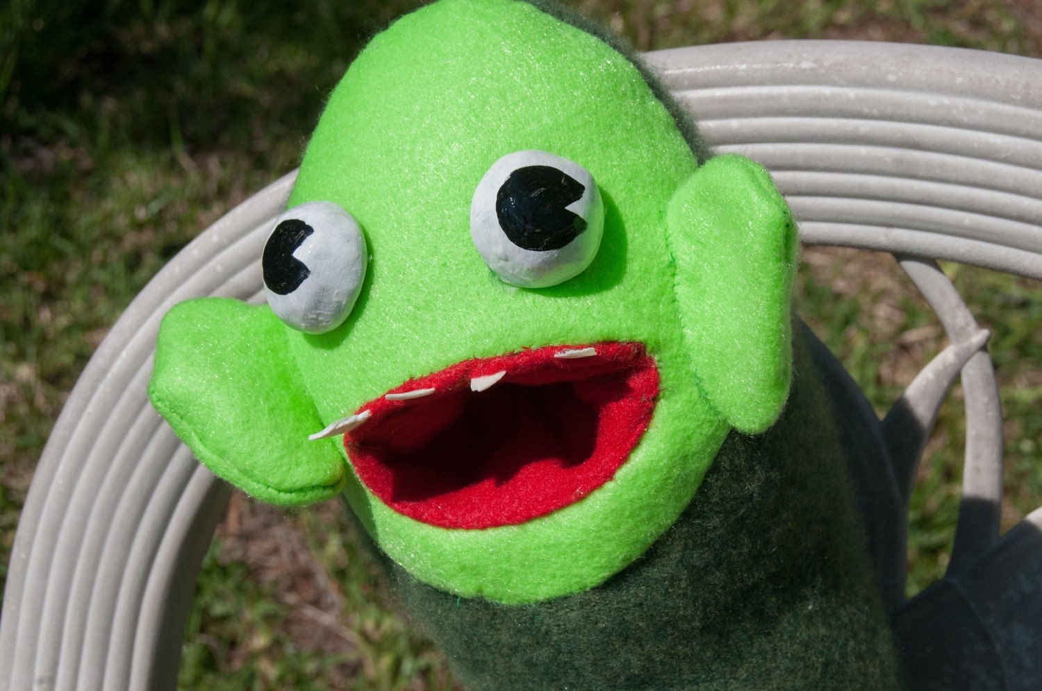 Green Alien in Tropical Shorts