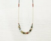Seed and Stone No1 // Beaded Gemstone Necklace // Ocean Jasper // One of a Kind
