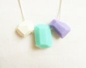 Pastel Geo Necklace in Mint, Soft Lilac and White - Rare Diamonds Collection - AlinaandT