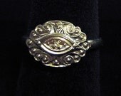 Vintage Princess Ring in White Gold