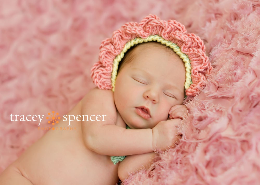 Crochet Flower Bonnet- Made to Order