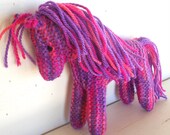 Earth Pony, Waldorf Toy, Stuffed Animal Horse, knitted horse, Eco Friendly all natural Kids Toy, Piñata
