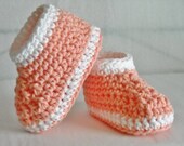 Crochet Baby Booties Slippers Infant Toddler Peach Many Colors Sizes to Choose From Handmade