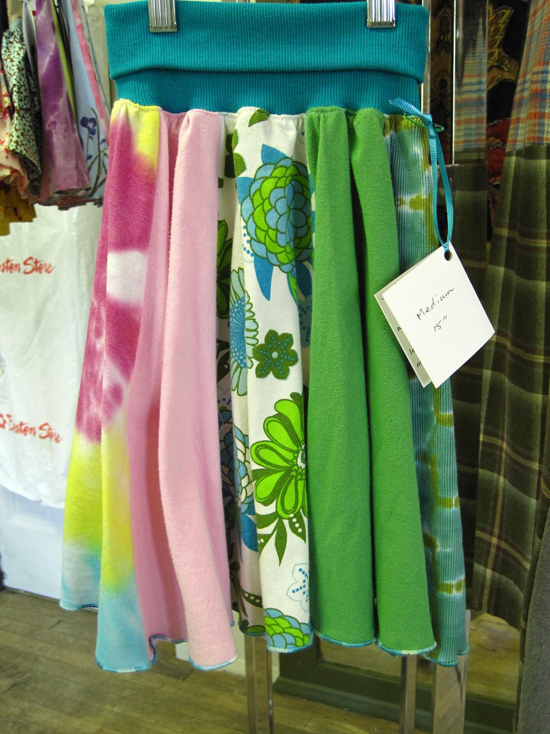 Upcycled T Shirt 15 inch Circle Skirt for Girls