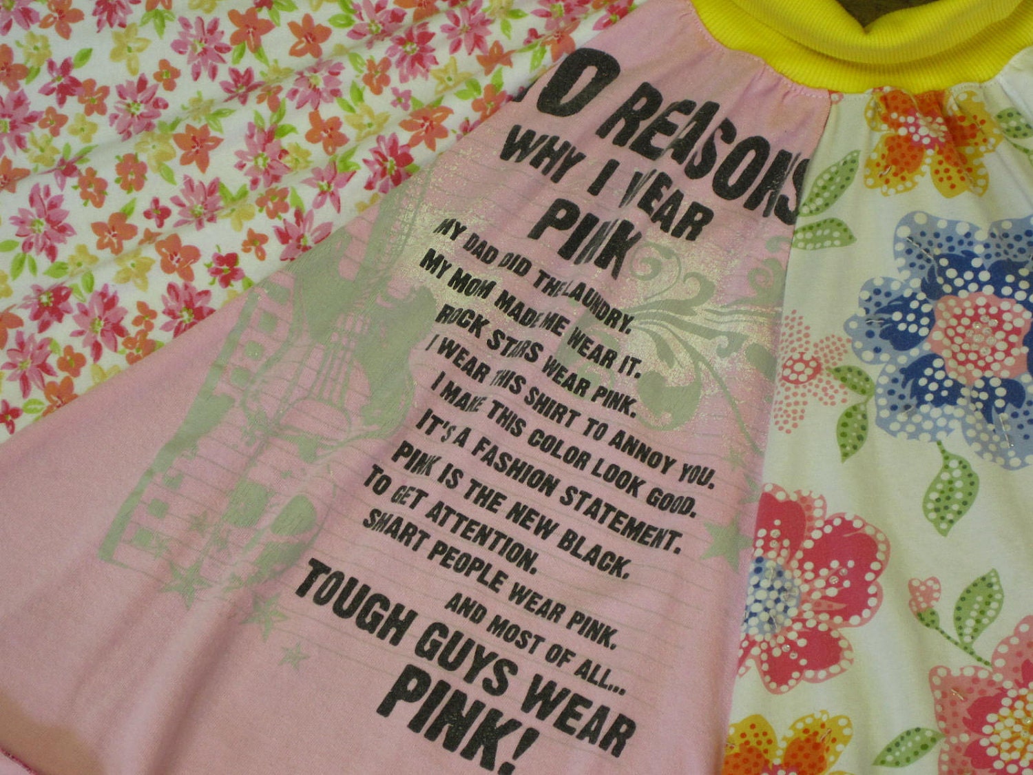 Upcycled T Shirt 18 inch Circle Skirt for Girls and Women