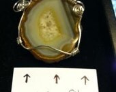 Agate With Sterling Silver Wire Wrap.