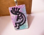 Kokopelli Pendant Southwestern Jewelry multi-color - handmade polymer clay