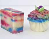 Rainbow Combo, 1 Cupcake & 1 Cold Processed Soap, Vegan Friendly