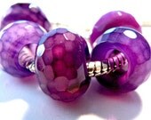 FREe SHIPPING   European beads Purple Agate Gemstone charm PBB604