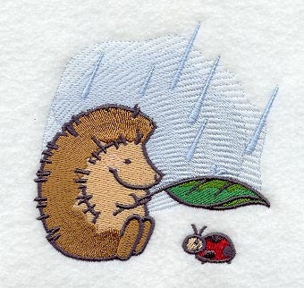 Hedgehog and Ladybug "Friends" embroidered Burp Cloth