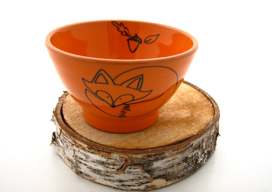 Fox Bowl Orange Great Wedding Gift for a woodland wedding