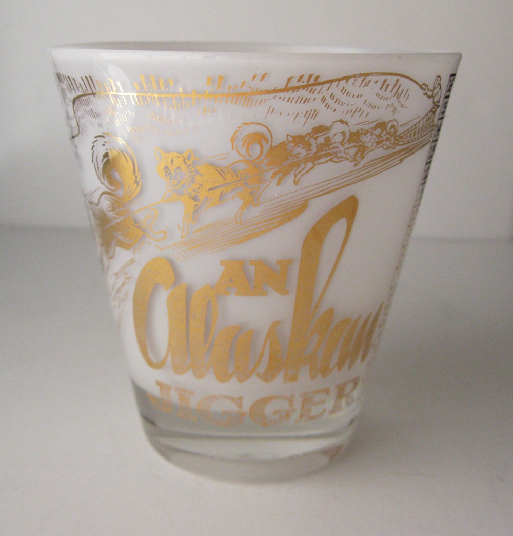 Vintage Alaska Jigger Bar Glass