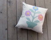 PILLOW sham cover cushion - home decor throw pillow handmade with 1930s rustic prairies flower basket - (ready to ship)