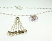 Topaz Tassel Necklace with Handcrafted Flower Jewel