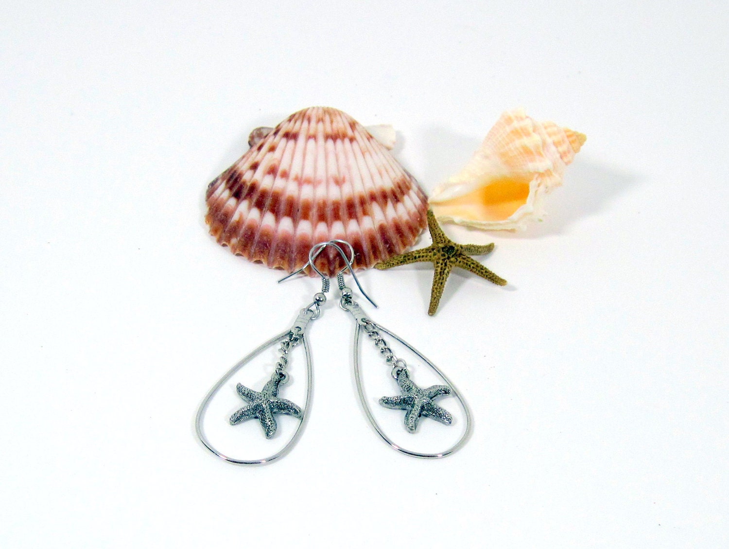Silvery Starfish Earrings - Stella Maris