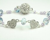Sterling Silver Two Hearts Bracelt:) Bridal Jewelry
