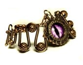 Steampunk Jewelry - Purple Dragon Eye Bracelet
