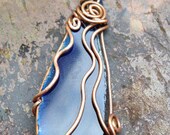 Tear of Hope, Handcut Agate Slice, and Copper Pendant, ThePurpleLilyDesigns