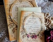 Romantic Vintage Wedding Invitation Suite Handmade by avintageobsession on etsy
