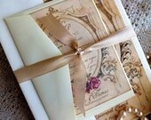 Romantic Vintage Wedding Invitation Suite Handmade SAMPLE by avintageobsession on etsy