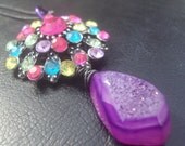 ON SALE Purple Druzy Necklace by Amanda Lynne LUXE
