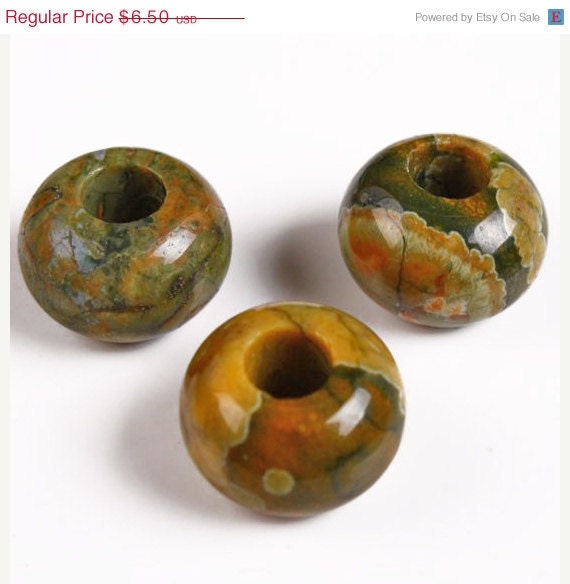 30% CEARANCe SALe and FREE SHIPPING   Rhyolite European beads Gemstone Charm PBB339