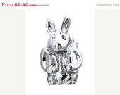 30% CEARANCe SALe and FREE SHIPPING   european beads bunny charm Easter PBB713