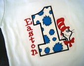 Cat in the Hat Birthday personalized t shirt or onesie