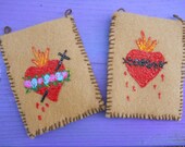 Handmade Hand Painted Scapulars that open at the top. Made to Order Free Shipping US and Canada